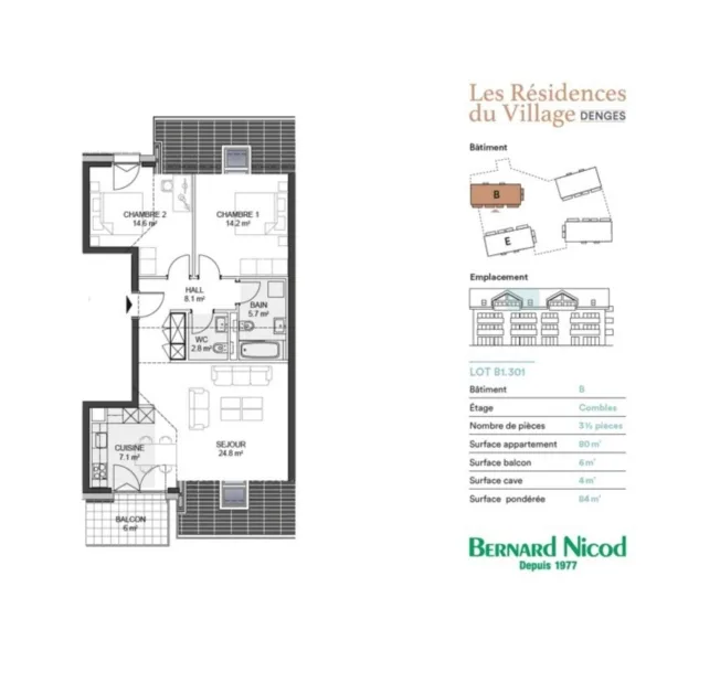 3.5 Zimmer Wohnung, 1026 Echandens-Denges