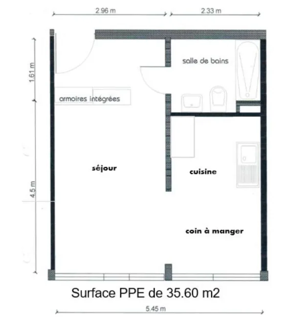2 Zimmer Wohnung, 1258 Perly