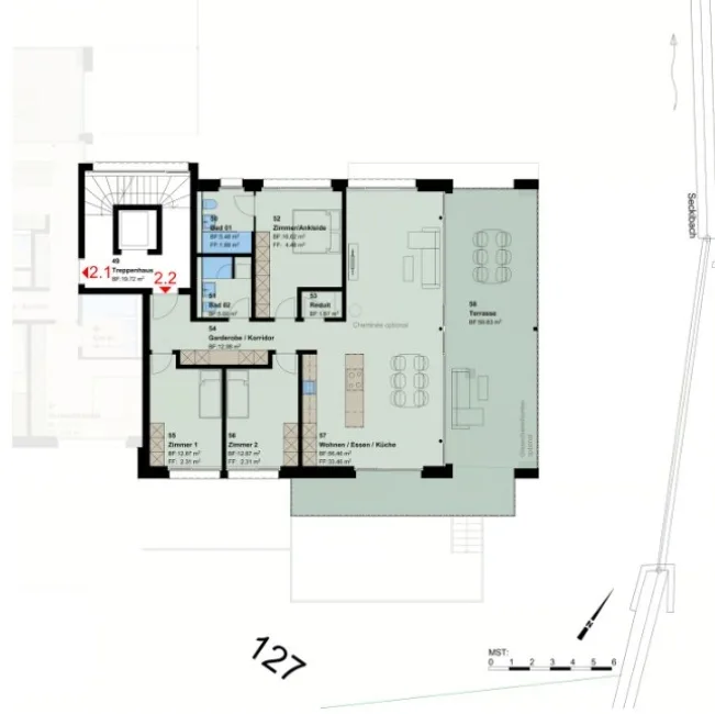 4.5 Zimmer Wohnung, 9033 Untereggen
