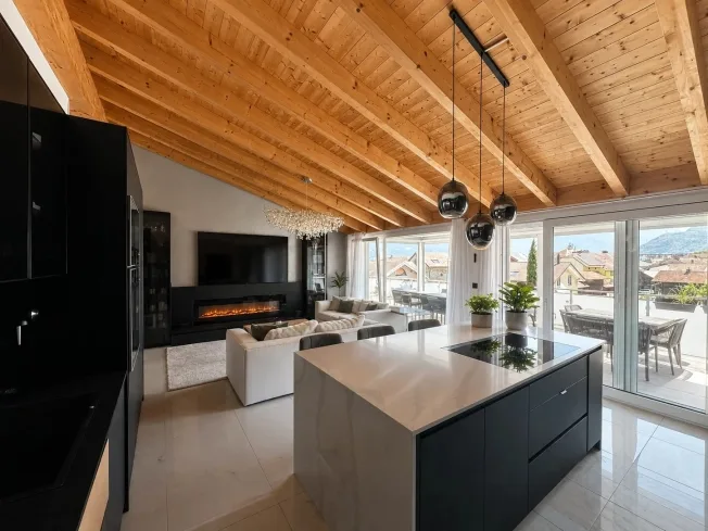 Attique 5,5 pièces - haut standing avec terrasse de 40 m², jacuzzi et domotique ? Collombey