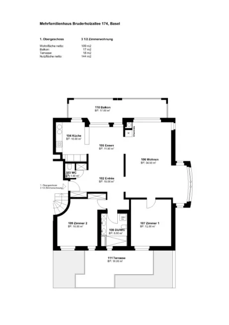 3.5 Zimmer Wohnung, 4059 Basel