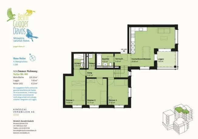 4.5 Zimmer Wohnung, 7270 Davos Platz