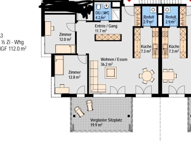 3.5 Zimmer Wohnung, 8645 Jona