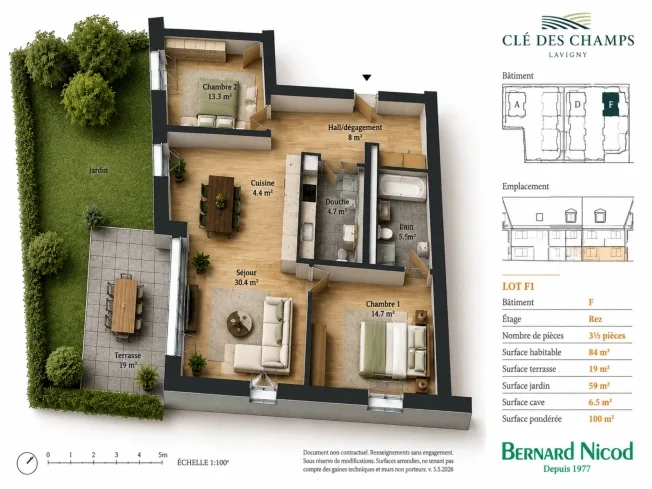 3.5 Zimmer Wohnung, 1175 Lavigny