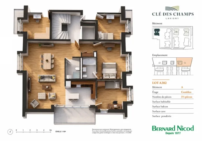 3.5 Zimmer Attikawohnung, 1175 Lavigny