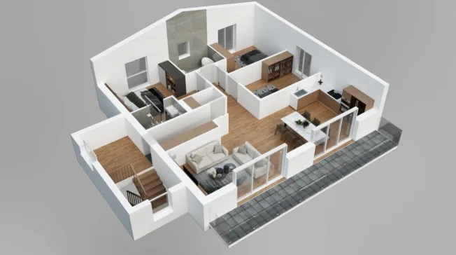 Appartement de 4,5 pièces dans les combles aux Neyres
