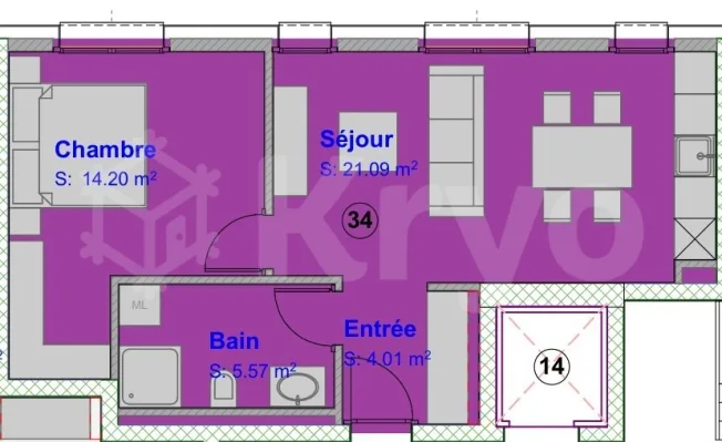 2 Zimmer Wohnung, 1926 Fully