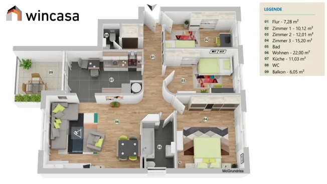 4.5 Zimmer Wohnung in La Chaux-de-Fonds – Foto 12 von 12