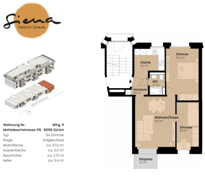 3.5 Zimmer Wohnung in Zürich – Foto 8 von 9