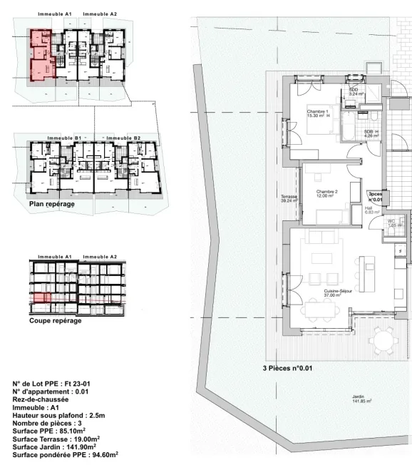 3 Zimmer Wohnung in Founex – Foto 7 von 8