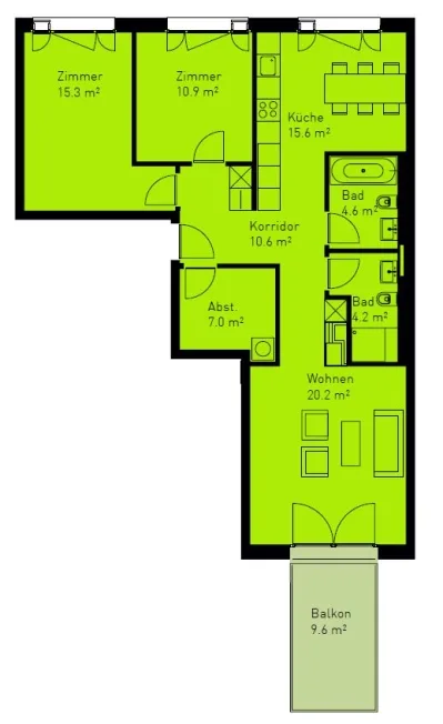 3.5 Zimmer Wohnung in Thun – Foto 8 von 8