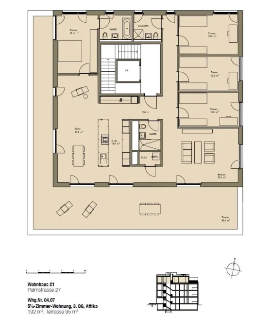5.5 Zimmer Attikawohnung in Winterthur – Foto 8 von 9