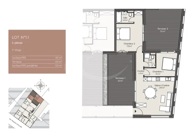 Exclusivité ? Appartement de 4 pièces et ses 64 m² de terrasses ? Nations - Servette – photo 6 sur 7