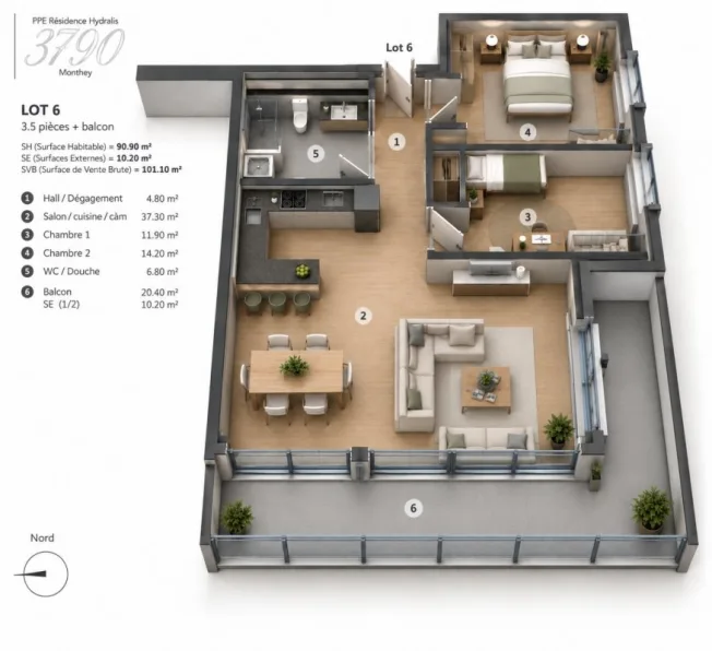3.5 Zimmer Wohnung in La Tour-de-Peilz – Foto 9 von 20