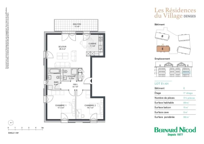 3.5 Zimmer Wohnung in Echandens-Denges – Foto 5 von 5
