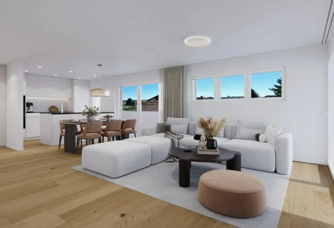 Nouveau bâtiment avec vue lointaine : attique 3,5 pièces avec grande terrasse à Niederbipp – photo 7 sur 11