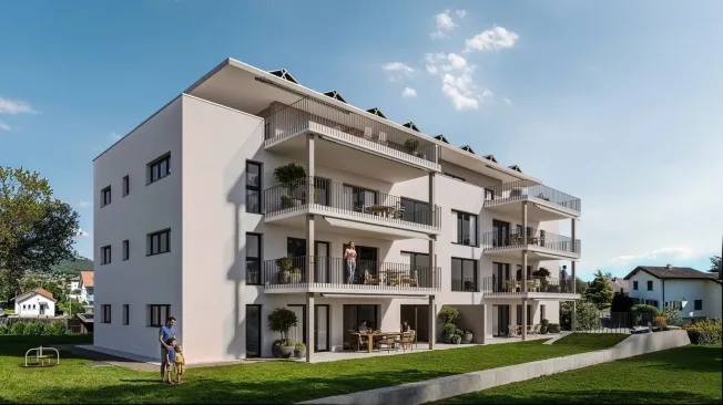 Nouveau bâtiment avec vue lointaine : attique 3,5 pièces avec grande terrasse à Niederbipp – photo 2 sur 11