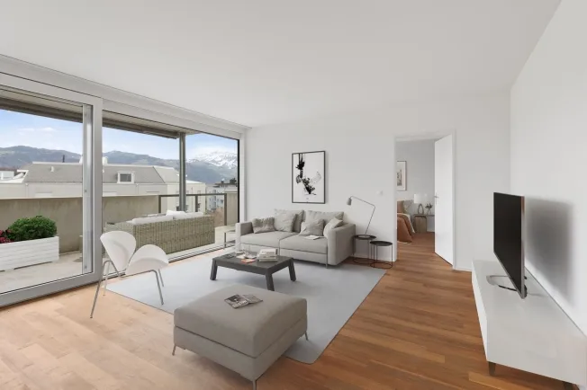 Penthouse 4,5 pièces avec 2 terrasses à Gwatt (Thun) à louer – photo 2 sur 13