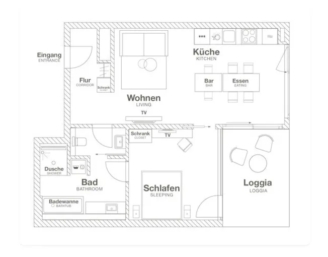wunderschöne, möblierte 2.5-Zimmerwohnung im 4. OG zu vermieten – Foto 5 von 5