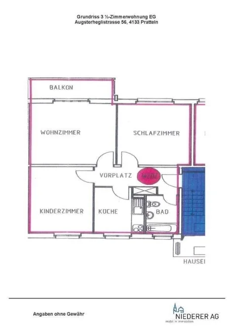 3.5-Zimmer, 65 m2, – Foto 9 von 10