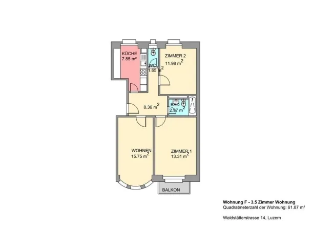 3.5 Zimmer Wohnung in Luzern – photo 6 sur 8
