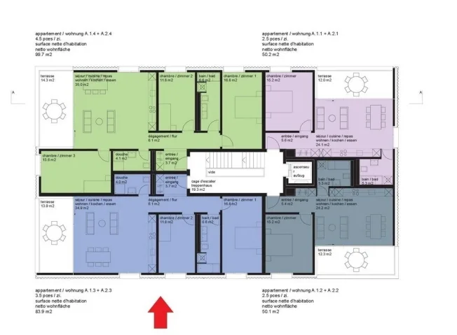 3.5 Zimmer Wohnung in Tentlingen – photo 9 sur 9