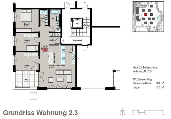 4.5 Zimmer Wohnung in Langenthal – photo 11 sur 12