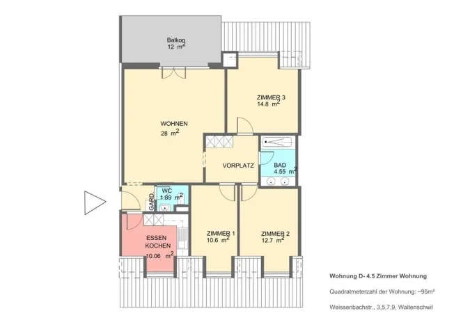4.5 Zimmer Wohnung in Waltenschwil – photo 9 sur 10