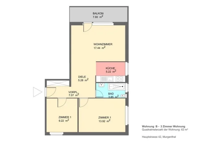 3 Zimmer Wohnung in Murgenthal – Foto 8 von 8