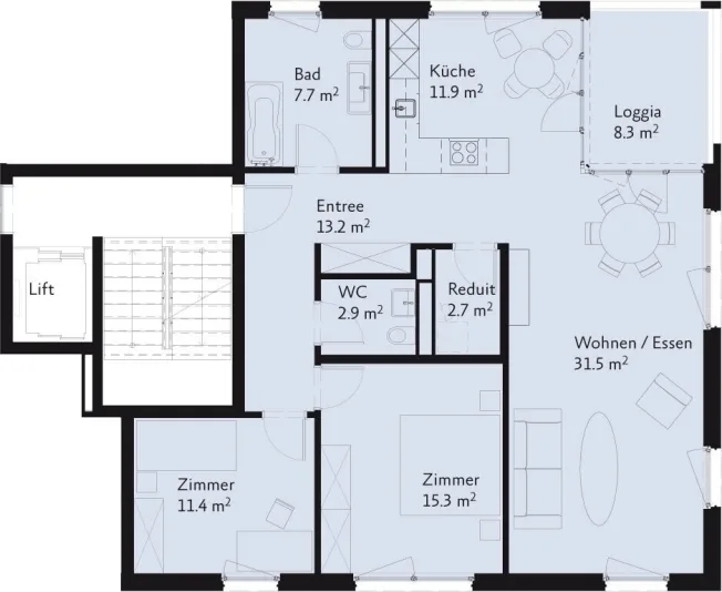 3.5 Zimmer Wohnung in Allschwil – Foto 7 von 8