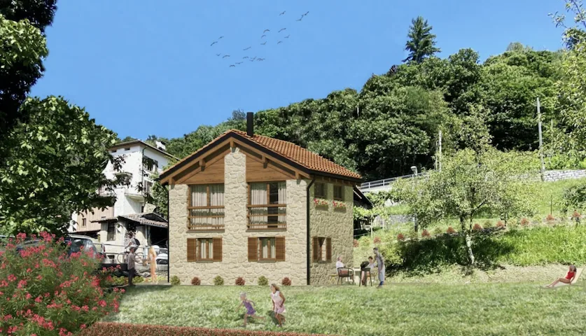 Rustico ristrutturato, giardino, geotermia vista Monte Rosa.