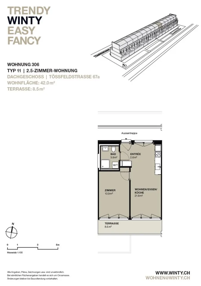 Moderne 2.5 Zimmer-Wohnung in der Überbauung WINTY – Foto 6 von 6