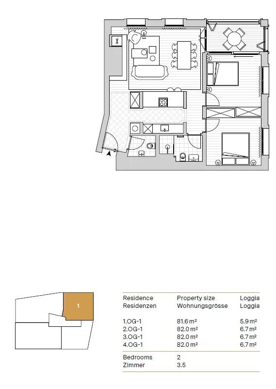 Möbliertes 3.5-Zimmer-Apartment im Appartmenthouse Pazola – Andermatt Reuss – foto 14 di 14