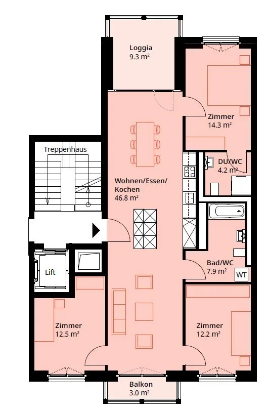 Lichtdurchflutete 4.5-Zimmerwohnung im 2. Obergeschoss – Foto 12 von 12