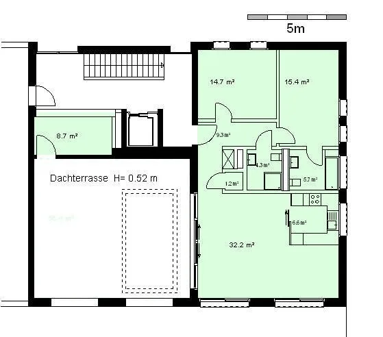 Moderne Attika Wohnung mit Aussicht ins Grüne
