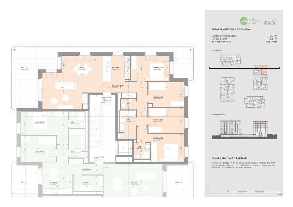 Außergewöhnliche 5.5-Zimmer-Wohnung im letzten Stock in Marly zur Miete! – Foto 14 von 17