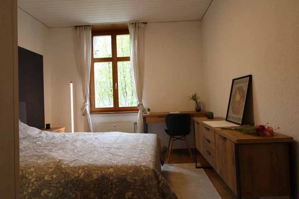 Zentral gelegene, ruhige Zimmer in der Nähe der Universitätsklinik und des Rheins