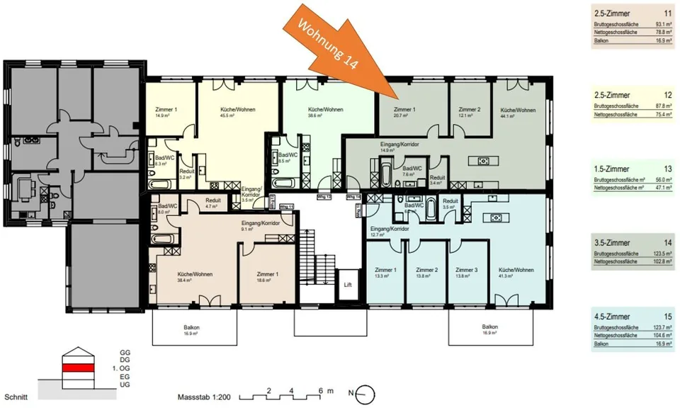 Grosszügige 3.5-Zimmer-Wohnung im Neubau mit Reduit - 103m²