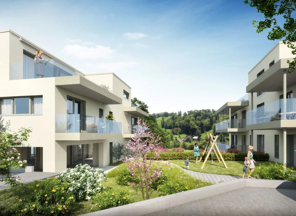 Appartement jardin moderne 3.5 pièces The View Residence, Birmensdorf