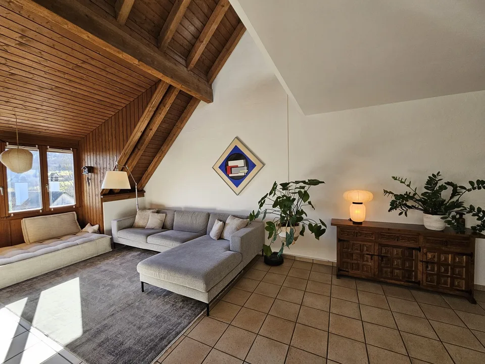 Wunderschön möblierte Maisonette mit Terrasse und Aussicht – Zürich Albisrieden