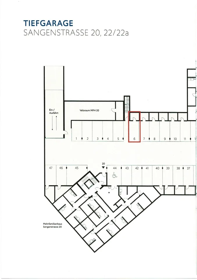 Tiefgaragenplatz mit Abstellraum