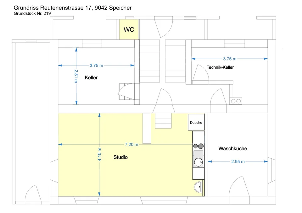 helles, ruhiges Studio, 30m2, EG, mit Aussensitzplatz