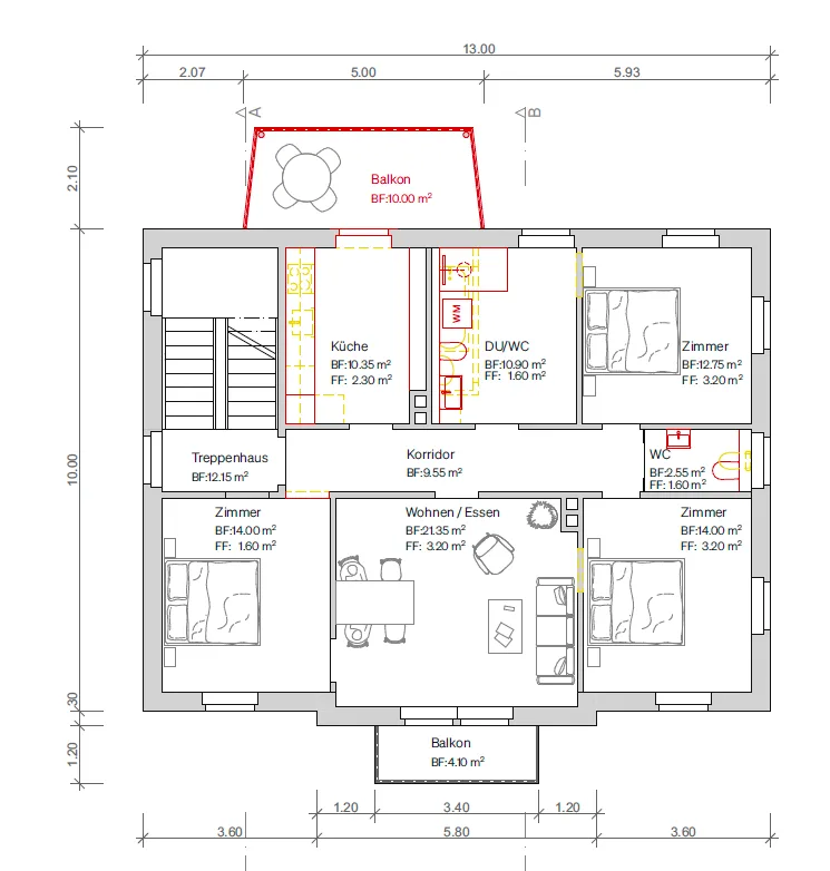 Erstbezug nach Kernsanierung: 3 Moderne 4.5-Zimmer-Wohnungen mit Balkon – foto 7 di 7