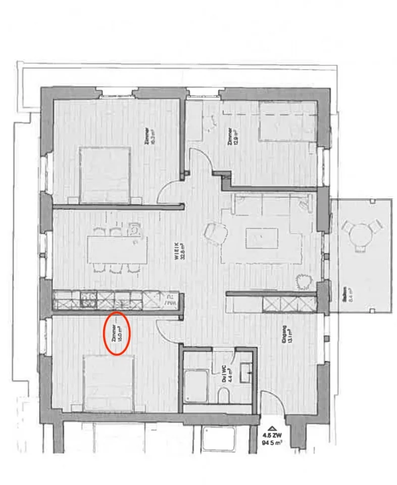 Helles WG-Zimmer in Uninähe zu vermieten (CHF 720.- inkl. Nebenkosten, exkl. Strom)