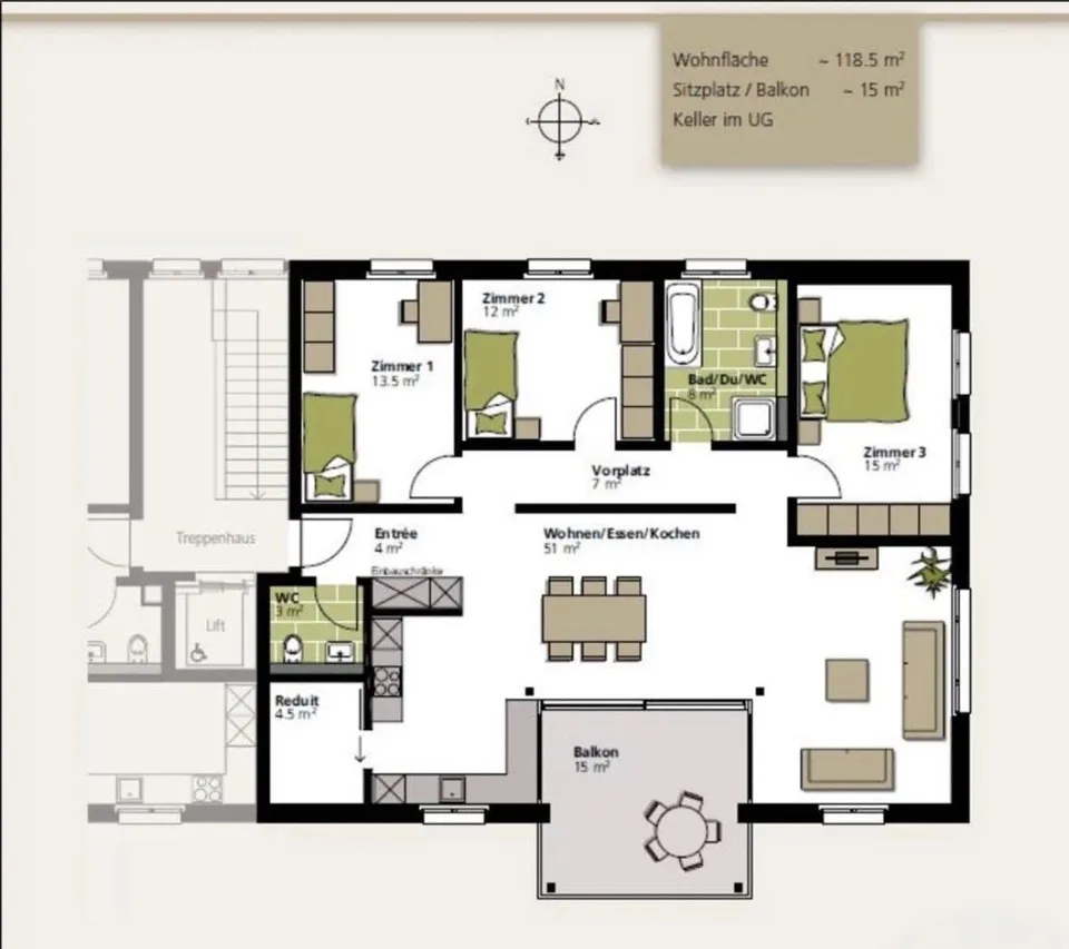 Helle 4.5-Zimmer-Wohnung