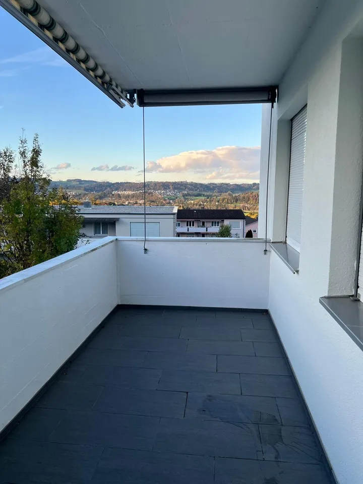 frisch renovierte 4.5-Zimmer-Wohnung mit grossem Balkon und schöner Aussicht in Uzwil