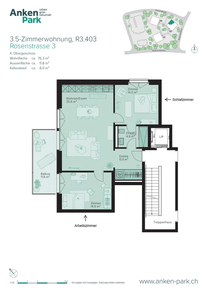 Moderne Wohnung in Wetzikon ZH - Befrsitet auf 1 Jahr (Starttermin nach Absprache)