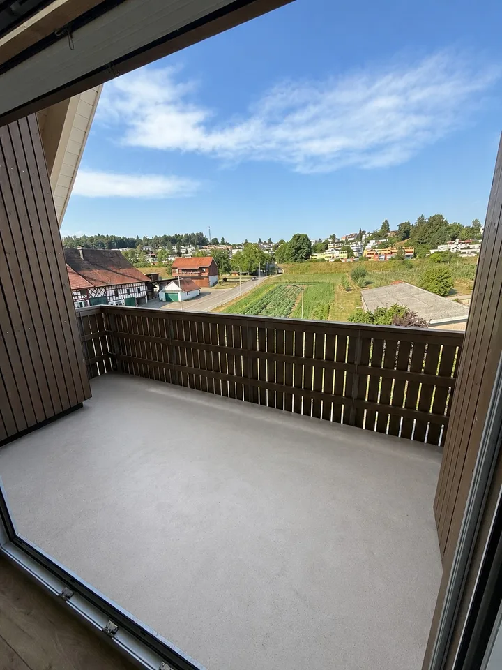 Helle Dachwohnung mit grossem Balkon und moderner Ausstattung