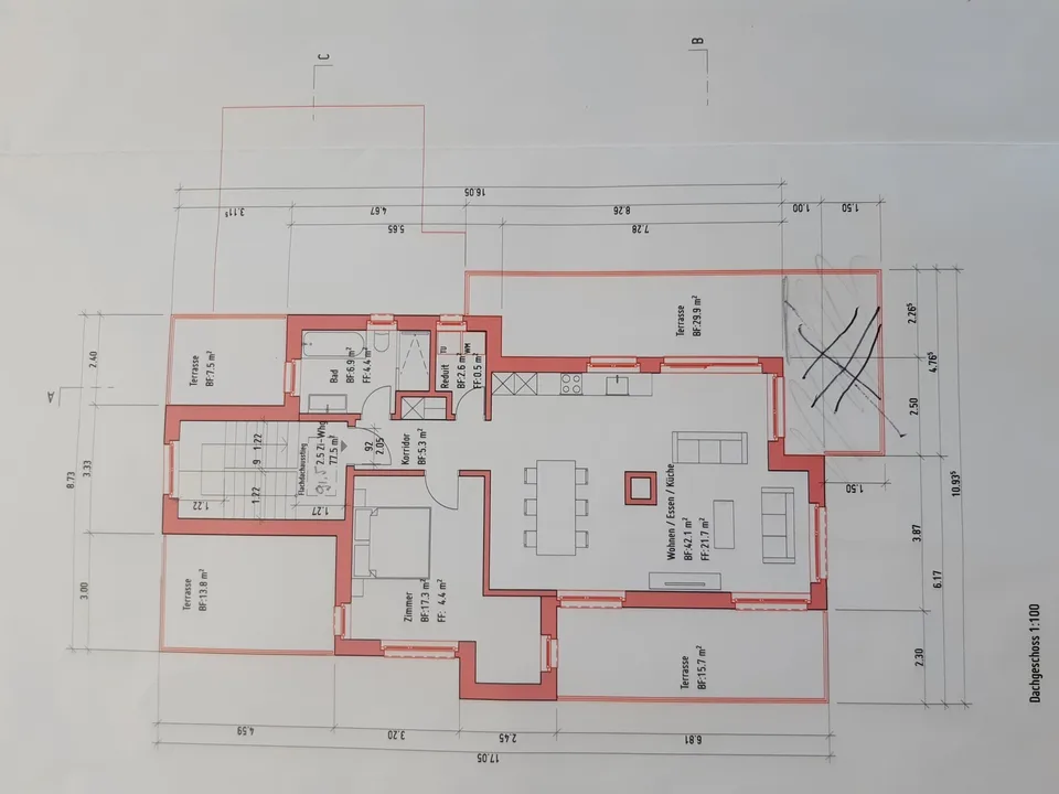 Attika 2.5 Zimmer möbliert befristet