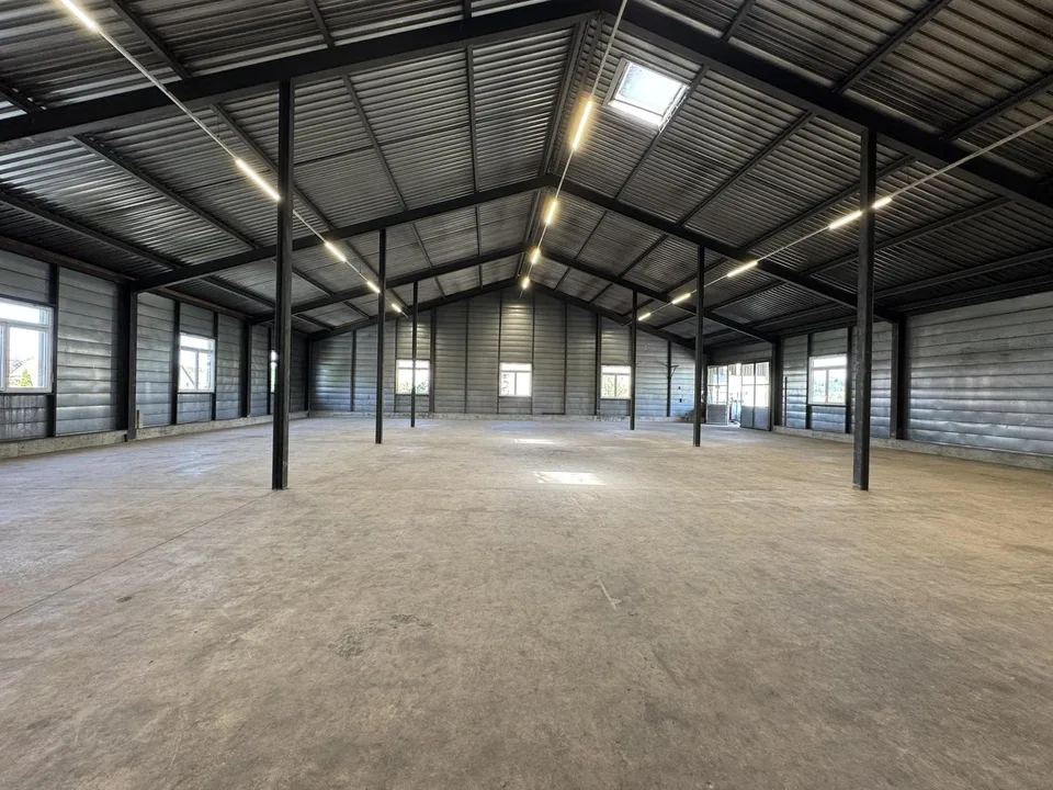 Befahrbare Gewerbehalle (765 m²) mit gedeckter Aussenfläche und vielen Parkplätzen